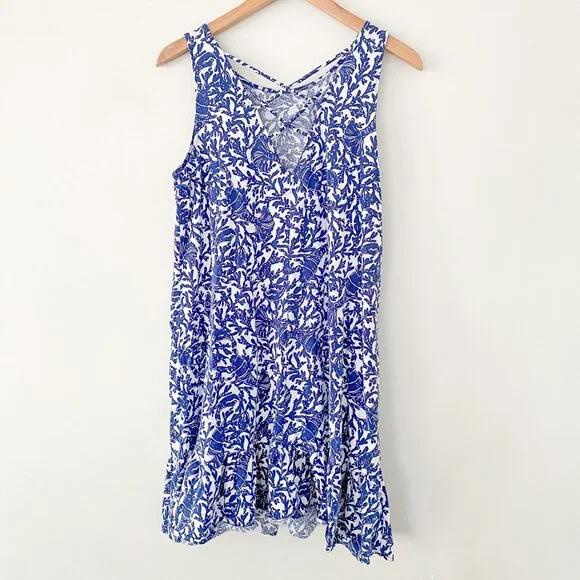 Lilly Pulitzer Blue and White Mini Sundress with Pockets - Picture 6 of 9